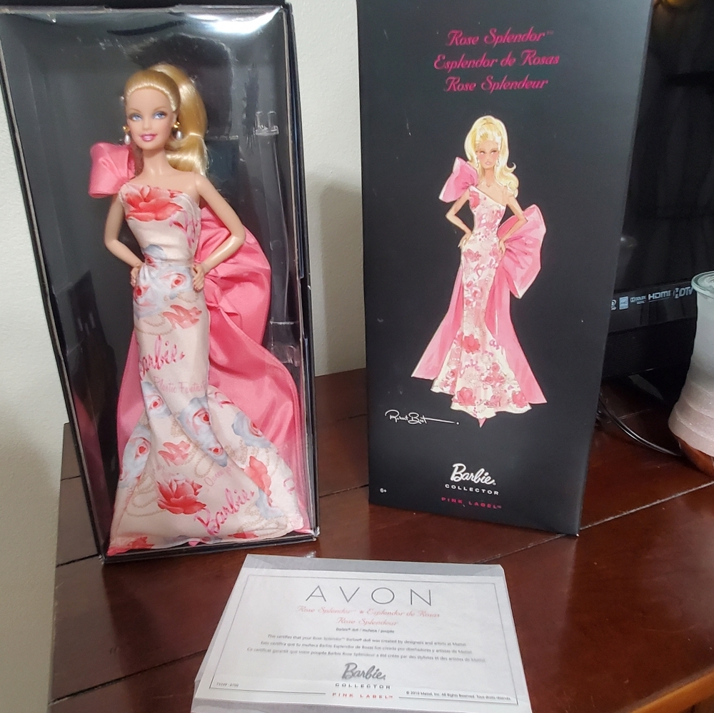 2010 Avon Rose Splendor Pink Label Barbie (Comes With Certificate)